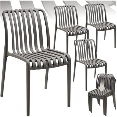 tectake ® Set van 4 tuinstoelen Voor tuintafel buiten of camping Stapelbaar Tuin, terras of balkon Weer- en uv-bestendig Antraciet tectake ® Set van 4 tuinstoelen Voor tuintafel buiten of camping Stapelbaar Tuin, terras of balkon Weer- en uv-bestendig Antraciet