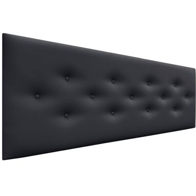 DHOME Hoofdeinde van kunstleer of acualine stof, met 3 alternatieve rijen, knopen, gecapitonneerd hoofdeinde, luxe bed (kunstleer, zwart, 135 cm) DHOME Hoofdeinde van kunstleer of acualine stof, met 3 alternatieve rijen, knopen, gecapitonneerd hoofdeinde, luxe bed (kunstleer, zwart, 135 cm)