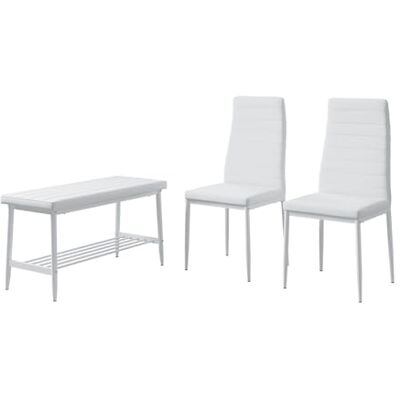 Vicco Bank en stoel "groot", wit, 85 x 46,5 cm 3-delige set, voor gebruik als eetkamerset in de keuken of eetkamer Vicco Bank en stoel "groot", wit, 85 x 46,5 cm 3-delige set, voor gebruik als eetkamerset in de keuken of eetkamer