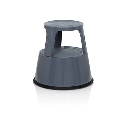 hjh OFFICE TIO-M II 830007 Metalen opstapkruk, hoogte 42 cm, maximale belasting 150 kg, met wielen, grijs hjh OFFICE TIO-M II 830007 Metalen opstapkruk, hoogte 42 cm, maximale belasting 150 kg, met wielen, grijs