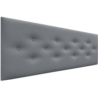 DHOME Hoofdeinde van kunstleer of acualine stof, met 3 alternatieve rijen, knopen, gecapitonneerd hoofdeinde, luxe bed (kunstleer, grijs, 145 cm) DHOME Hoofdeinde van kunstleer of acualine stof, met 3 alternatieve rijen, knopen, gecapitonneerd hoofdeinde, luxe bed (kunstleer, grijs, 145 cm)