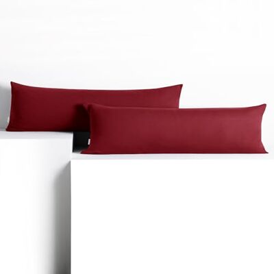 DecoKing Set van 2 kussenslopen, 40 x 200 cm, jersey, 100% gekamd katoen, ritssluiting, bordeauxrood, amber DecoKing Set van 2 kussenslopen, 40 x 200 cm, jersey, 100% gekamd katoen, ritssluiting, bordeauxrood, amber