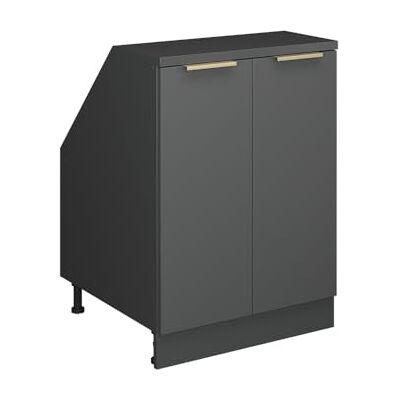 Vicco Rion hangkast antraciet-goud/antraciet, L 60 x D 60 cm met 2 deuren, ruimtebesparend voor zolderruimtes Vicco Rion hangkast antraciet-goud/antraciet, L 60 x D 60 cm met 2 deuren, ruimtebesparend voor zolderruimtes