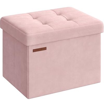 SONGMICS LSF200R01 Zitzak, opbergbank, fluwelen opbergbank, voetensteun, 31 x 41 cm, belastbaar tot 130 kg, voor entree, woonkamer, slaapkamer, gelei roze SONGMICS LSF200R01 Zitzak, opbergbank, fluwelen opbergbank, voetensteun, 31 x 41 cm, belastbaar tot 130 kg, voor entree, woonkamer, slaapkamer, gelei roze