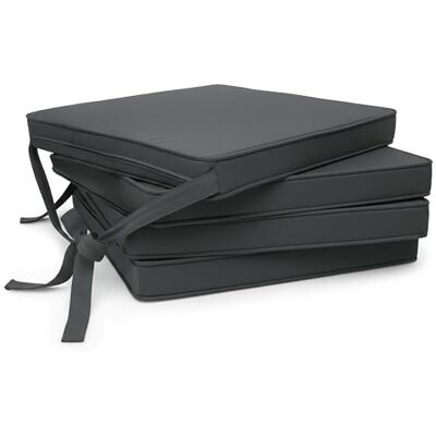 Beautissu Loft SK Set van 4 stoelkussens 45 x 40 x 5 cm comfortabel en duurzaam met praktisch koord antraciet Beautissu Loft SK Set van 4 stoelkussens 45 x 40 x 5 cm comfortabel en duurzaam met praktisch koord antraciet