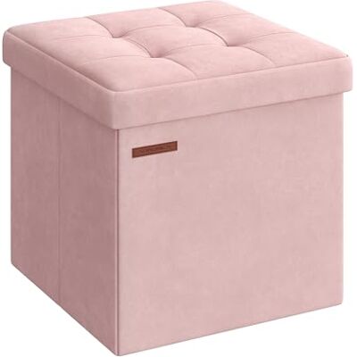 SONGMICS LSF227R01 Zitzak, kleine opvouwbare zitzak, 38 x 38 cm, opbergdoos, tot 300 kg belastbaar, voor woonkamer, slaapkamer, slaapzaal, pastelroze LSF227R01 SONGMICS LSF227R01 Zitzak, kleine opvouwbare zitzak, 38 x 38 cm, opbergdoos, tot 300 kg belastbaar, voor woonkamer, slaapkamer, slaapzaal, pastelroze LSF227R01