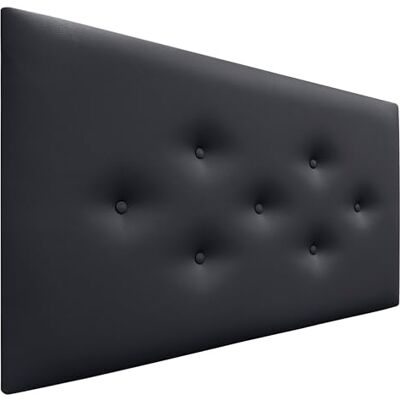 DHOME Hoofdeinde van kunstleer of acualine stof, met 3 alternatieve rijen, knopen, gecapitonneerd hoofdeinde, luxe bed (kunstleer, zwart, 110 cm) DHOME Hoofdeinde van kunstleer of acualine stof, met 3 alternatieve rijen, knopen, gecapitonneerd hoofdeinde, luxe bed (kunstleer, zwart, 110 cm)