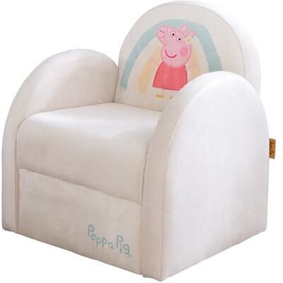 roba Peppa Pig fluwelen babystoel, comfortabele zitting met armleuningen, clubstoel voor kinderen vanaf 18 maanden, gemakkelijk te reinigen, 50 x 44 x 45 cm, beige/motief roba Peppa Pig fluwelen babystoel, comfortabele zitting met armleuningen, clubstoel voor kinderen vanaf 18 maanden, gemakkelijk te reinigen, 50 x 44 x 45 cm, beige/motief