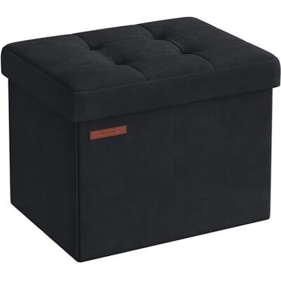 SONGMICS LSF200B01 Zitzak, kleine opvouwbare zitzak, 31 x 41 cm, opbergdoos, tot 130 kg belastbaar, voor woonkamer, slaapkamer, slaapzaal, inktzwart SONGMICS LSF200B01 Zitzak, kleine opvouwbare zitzak, 31 x 41 cm, opbergdoos, tot 130 kg belastbaar, voor woonkamer, slaapkamer, slaapzaal, inktzwart