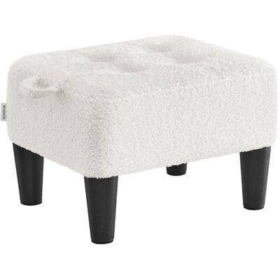 SONGMICS Voetensteun van pluche stof, kruk, poef, dikke bekleding, draagvermogen 150 kg, voor woonkamer, slaapkamer, entree, wolkenwit en inktzwart LOM503WD01 SONGMICS Voetensteun van pluche stof, kruk, poef, dikke bekleding, draagvermogen 150 kg, voor woonkamer, slaapkamer, entree, wolkenwit en inktzwart LOM503WD01