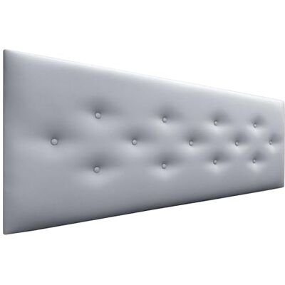 DHOME Hoofdeinde van kunstleer of acualine stof, met 3 alternatieve rijen, knopen, gestoffeerd hoofdeinde, luxe bed (kunstleer, zilver, 135 cm) DHOME Hoofdeinde van kunstleer of acualine stof, met 3 alternatieve rijen, knopen, gestoffeerd hoofdeinde, luxe bed (kunstleer, zilver, 135 cm)