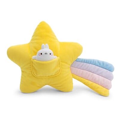 NICI 62222 Kussen in de vorm van een vallende ster met molang, 40 x 28 cm, knuffelig, geel, voor kinderen en volwassenen, voor thuis, kleuterschool of onderweg NICI 62222 Kussen in de vorm van een vallende ster met molang, 40 x 28 cm, knuffelig, geel, voor kinderen en volwassenen, voor thuis, kleuterschool of onderweg