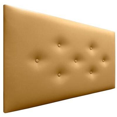 DHOME Hoofdeinde van kunstleer of acualine stof, met 3 alternatieve rijen, knopen, gecapitonneerd hoofdeinde, luxe bed (kunstleer, goud, 110 cm) DHOME Hoofdeinde van kunstleer of acualine stof, met 3 alternatieve rijen, knopen, gecapitonneerd hoofdeinde, luxe bed (kunstleer, goud, 110 cm)