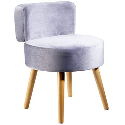 ECHTWERK Fauteuil "Milo", gestoffeerde stoel, Scandinavische stoel, comfortabele stoel, hoge rugleuning, zachte schuimvulling, voor woonkamer en leeshoek, houten poten, 44 x 58 cm, 4 kg, grijs ECHTWERK Fauteuil "Milo", gestoffeerde stoel, Scandinavische stoel, comfortabele stoel, hoge rugleuning, zachte schuimvulling, voor woonkamer en leeshoek, houten poten, 44 x 58 cm, 4 kg, grijs