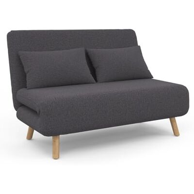 IDMarket Slaapbank Romeo logeerbed, 2-zits, 120 x 190 cm, stof, antracietgrijs IDMarket Slaapbank Romeo logeerbed, 2-zits, 120 x 190 cm, stof, antracietgrijs