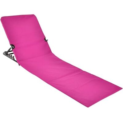 Spetebo Opvouwbare strandmat met rugleuning, strandstoel, tuinligstoel, snoeproze Spetebo Opvouwbare strandmat met rugleuning, strandstoel, tuinligstoel, snoeproze