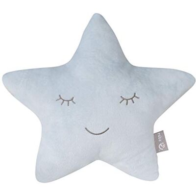 roba Decoratief kussen stervorm stijl voor kinderkamer pluche kussen geborduurd gezicht lichtblauw roba Decoratief kussen stervorm stijl voor kinderkamer pluche kussen geborduurd gezicht lichtblauw