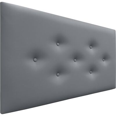 DHOME Hoofdeinde van kunstleer of acualine stof, met 3 alternatieve rijen, knopen, gecapitonneerd hoofdeinde, luxe bed (kunstleer, grijs, 110 cm) DHOME Hoofdeinde van kunstleer of acualine stof, met 3 alternatieve rijen, knopen, gecapitonneerd hoofdeinde, luxe bed (kunstleer, grijs, 110 cm)