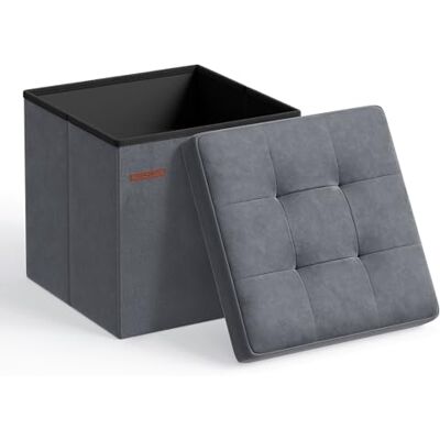 SONGMICS LSF227G01 Zitzak, kleine opvouwbare zitzak, 38 x 38 cm, opbergdoos, belastbaar tot 300 kg, voor woonkamer, slaapkamer, slaapzaal, leigrijs SONGMICS LSF227G01 Zitzak, kleine opvouwbare zitzak, 38 x 38 cm, opbergdoos, belastbaar tot 300 kg, voor woonkamer, slaapkamer, slaapzaal, leigrijs
