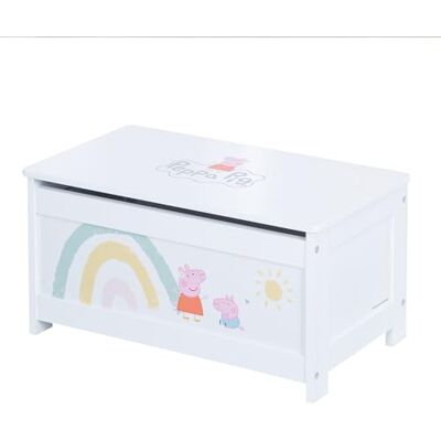 roba Peppa Pig Speelgoedbank voor kinderen van hout, opbergbank, met veiligheidsscharnier met zachte sluiting, vanaf 18 maanden, motief treum, wit/roze roba Peppa Pig Speelgoedbank voor kinderen van hout, opbergbank, met veiligheidsscharnier met zachte sluiting, vanaf 18 maanden, motief treum, wit/roze