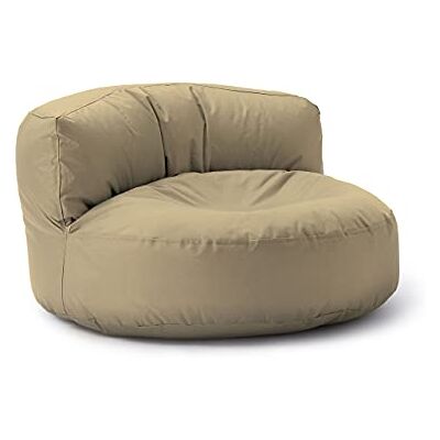 Lumaland Lounge-zitzak, bank 90 x 50 cm met rugleuning , zitzak voor binnen en buiten , waterdicht en robuust, met aanpasbare EPS-vulling , wasbare hoes, beige Lumaland Lounge-zitzak, bank 90 x 50 cm met rugleuning , zitzak voor binnen en buiten , waterdicht en robuust, met aanpasbare EPS-vulling , wasbare hoes, beige
