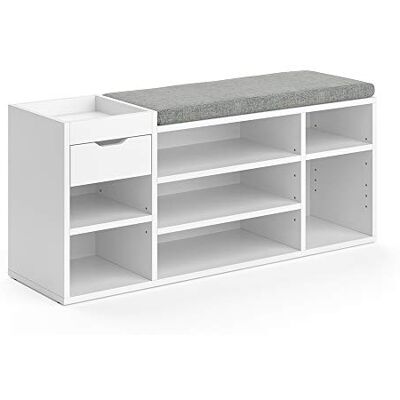 Vicco Schoenenbank "Eleon", wit, 101,1 x 45 cm Kan worden gebruikt voor het opbergen van schoenen en als zitting Vicco Schoenenbank "Eleon", wit, 101,1 x 45 cm Kan worden gebruikt voor het opbergen van schoenen en als zitting