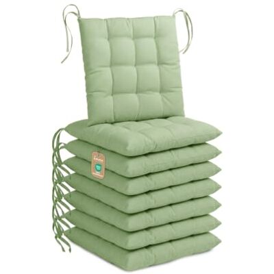 Lavea ® Set van 8 stoelkussens, 40 x 40 cm, eucalyptusgroen Lavea ® Set van 8 stoelkussens, 40 x 40 cm, eucalyptusgroen
