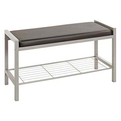 HAKU aluminium bank, zwart, synthetische stof in lederlook, metaal Afmeting: L 80 cm x H 48 cm x D 32 cm, Stijl: modern HAKU aluminium bank, zwart, synthetische stof in lederlook, metaal Afmeting: L 80 cm x H 48 cm x D 32 cm, Stijl: modern