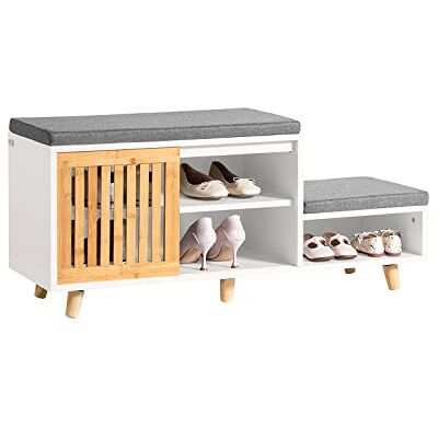 SoBuy FSR125-WN Schoenenbank met 2 zitplaatsen en 1 schuifdeur, bank met opbergruimte voor kinderen, afmetingen: ca. 101 x 46 x 35 cm SoBuy FSR125-WN Schoenenbank met 2 zitplaatsen en 1 schuifdeur, bank met opbergruimte voor kinderen, afmetingen: ca. 101 x 46 x 35 cm