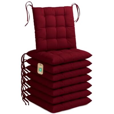 Lavea ® Set van 8 stoelkussens, 40 x 40 cm, bordeaux Lavea ® Set van 8 stoelkussens, 40 x 40 cm, bordeaux
