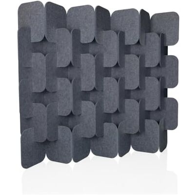 hjh OFFICE Cloison acoustique 164x174 cm FLEXMIUT Plug lot de 6 – Cloison autoportante extensible, séparation décorative et brise-vue, Gris hjh OFFICE Cloison acoustique 164x174 cm FLEXMIUT Plug lot de 6 – Cloison autoportante extensible, séparation décorative et brise-vue, Gris