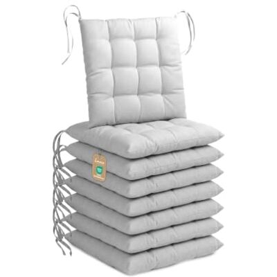 Lavea ® Set van 8 stoelkussens, 40 x 40 cm, zilver Lavea ® Set van 8 stoelkussens, 40 x 40 cm, zilver