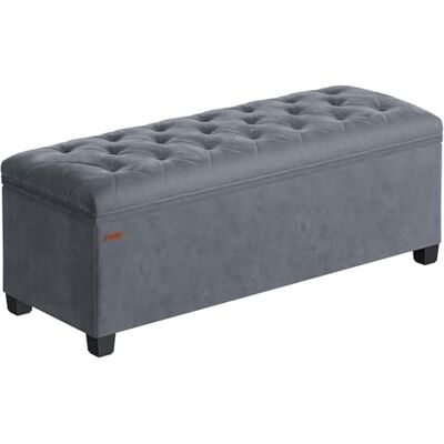 SONGMICS Kruk met opbergruimte, bank met poten 40 x 110 x 40 cm, opbergdoos, belastbaar tot 300 kg, voor woonkamer, slaapkamer, hal, SONGMICS Kruk met opbergruimte, bank met poten 40 x 110 x 40 cm, opbergdoos, belastbaar tot 300 kg, voor woonkamer, slaapkamer, hal,