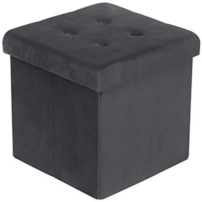 WOLTU SH69gr Kruk, poef voor het opbergen van fluweel, opvouwbaar, 37,5 x 37,5 x 38 cm, grijs WOLTU SH69gr Kruk, poef voor het opbergen van fluweel, opvouwbaar, 37,5 x 37,5 x 38 cm, grijs