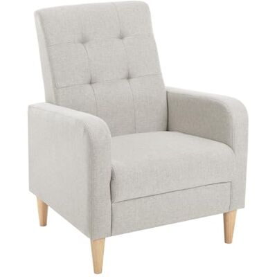 WOLTU SKS41hgr Loungestoel Relax met hoge rugleuning, relaxstoel, massief hout, gevoerde zitvoeten, linnen voering, voor woonkamer, kantoor, lichtgrijs WOLTU SKS41hgr Loungestoel Relax met hoge rugleuning, relaxstoel, massief hout, gevoerde zitvoeten, linnen voering, voor woonkamer, kantoor, lichtgrijs