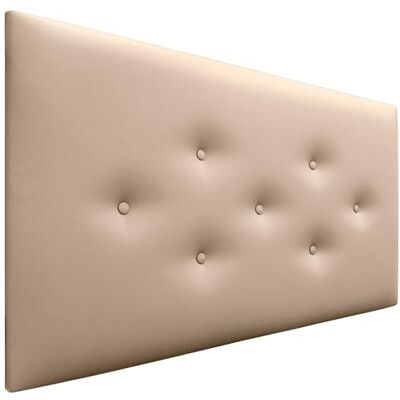DHOME Hoofdeinde van kunstleer of acualine stof, met 3 alternatieve rijen, knopen, gestoffeerd hoofdeinde, luxe bed (kunstleer, champagne, 95 cm) DHOME Hoofdeinde van kunstleer of acualine stof, met 3 alternatieve rijen, knopen, gestoffeerd hoofdeinde, luxe bed (kunstleer, champagne, 95 cm)