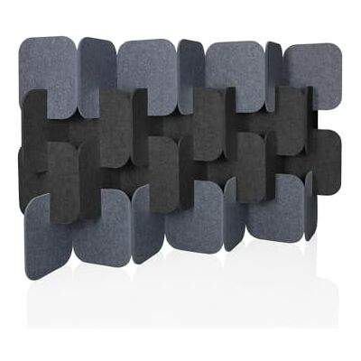 hjh OFFICE Cloison acoustique 114x174 cm FLEXMIUT Plug lot de 4 – Cloison autoportante extensible, séparation décorative et brise-vue, Gris/Gris foncé hjh OFFICE Cloison acoustique 114x174 cm FLEXMIUT Plug lot de 4 – Cloison autoportante extensible, séparation décorative et brise-vue, Gris/Gris foncé