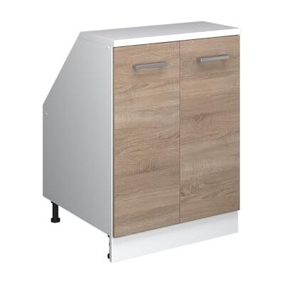 Vicco Rion hangkast Sonoma/wit, L 60 x D 60 cm met 2 deuren, ruimtebesparend voor zolderruimtes Vicco Rion hangkast Sonoma/wit, L 60 x D 60 cm met 2 deuren, ruimtebesparend voor zolderruimtes