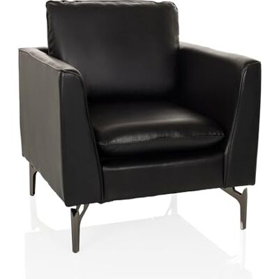 hjh OFFICE BAVERO Loungestoel, 1-zits, gestoffeerd, kunstleer, voor woonkamer, bar, ontvangstruimte, gestoffeerd, zwart hjh OFFICE BAVERO Loungestoel, 1-zits, gestoffeerd, kunstleer, voor woonkamer, bar, ontvangstruimte, gestoffeerd, zwart