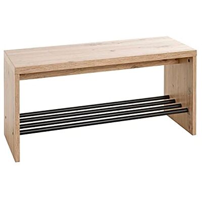 HAKU bank eiken, zwart, MDF, metaal Dim.: L 80 cm x H 40 cm x D 30 cm, Stijl: Modern HAKU bank eiken, zwart, MDF, metaal Dim.: L 80 cm x H 40 cm x D 30 cm, Stijl: Modern