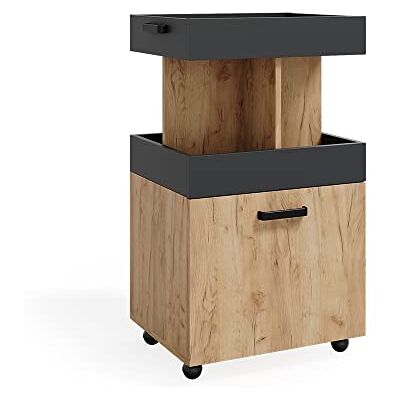 Vicco Rolkast, goudkleurig eiken, 50 x 88,6 cm, op wielen, flexibel als extra opbergruimte te gebruiken Vicco Rolkast, goudkleurig eiken, 50 x 88,6 cm, op wielen, flexibel als extra opbergruimte te gebruiken