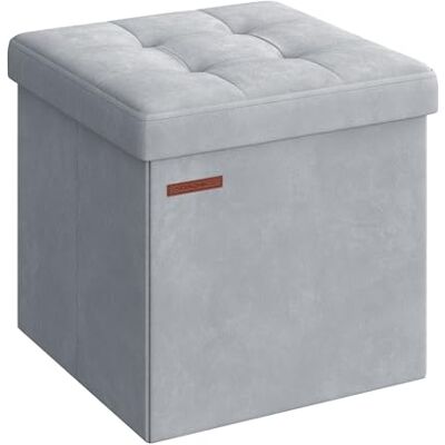 SONGMICS LSF227G02 Zitzak, kleine opvouwbare zitzak, 38 x 38 cm, opbergbox, opbergbox, belastbaar tot 300 kg, voor woonkamer, slaapkamer, slaapzaal, duifgrijs SONGMICS LSF227G02 Zitzak, kleine opvouwbare zitzak, 38 x 38 cm, opbergbox, opbergbox, belastbaar tot 300 kg, voor woonkamer, slaapkamer, slaapzaal, duifgrijs