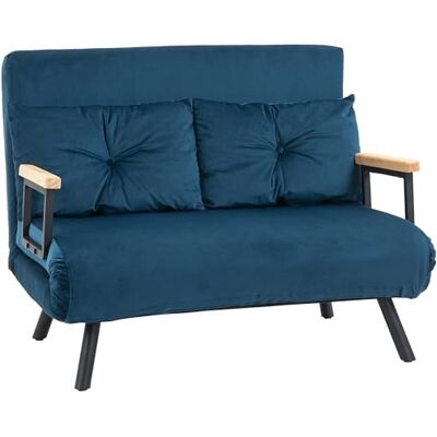 HOMCOM Slaapbank, 2-zits, 4-in-1, slaapbank, blauw HOMCOM Slaapbank, 2-zits, 4-in-1, slaapbank, blauw
