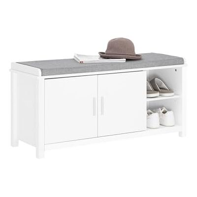 SoBuy FSR168-W Schoenenbank met zitkussen, 105 x 35 x 51 cm, wit SoBuy FSR168-W Schoenenbank met zitkussen, 105 x 35 x 51 cm, wit