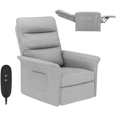 FLEXISPOT Elektrische relaxstoel, kantelbare stoel met verstelbare rugleuning, 105°-155°, tv-stoel voor slaapkamer, woonkamer en thuisbioscoop, rookgrijs FLEXISPOT Elektrische relaxstoel, kantelbare stoel met verstelbare rugleuning, 105°-155°, tv-stoel voor slaapkamer, woonkamer en thuisbioscoop, rookgrijs