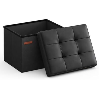 SONGMICS Kruk met opbergruimte, kleine opvouwbare bank, 40 x 31 x 31 cm SONGMICS Kruk met opbergruimte, kleine opvouwbare bank, 40 x 31 x 31 cm