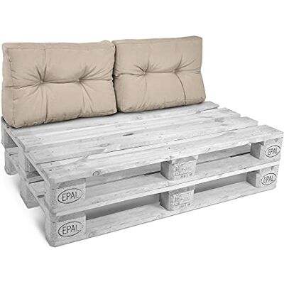 Beautissu Eco Style palletkussen -rugkussen 2-delig voor palletbank kussen natuur palletkussens in matraskussen kwaliteit Beautissu Eco Style palletkussen -rugkussen 2-delig voor palletbank kussen natuur palletkussens in matraskussen kwaliteit