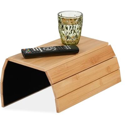 Relaxdays Sofa-dienblad met armleuningen, bamboe, armleuningtafel voor bank en bank, 43,5 x 33 cm (b x d): Relaxdays Sofa-dienblad met armleuningen, bamboe, armleuningtafel voor bank en bank, 43,5 x 33 cm (b x d):