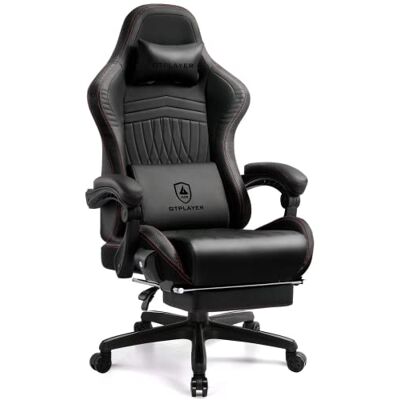 GTPLAYER Gamingstoel, voetensteun, bluetooth-luidspreker, ergonomisch, draaistoel, met gesynchroniseerde armleuningen en lendenkussen gunstiger (rood) GTPLAYER Gamingstoel, voetensteun, bluetooth-luidspreker, ergonomisch, draaistoel, met gesynchroniseerde armleuningen en lendenkussen gunstiger (rood)