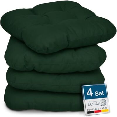 Beautissu set van 4 Zitkussens 40x40 cm Lisa Comfortabel stoelkussen stoelpads zitkussen met 8 cm vulling Zacht eetkamer stoel bank kussen Donkergroen 40x40cm vert foncé en mousse de 8cm pour les chaises de jardin Coussin rembourrage galette Lisa Beautissu set van 4 Zitkussens 40x40 cm Lisa Comfortabel stoelkussen stoelpads zitkussen met 8 cm vulling Zacht eetkamer stoel bank kussen Donkergroen 40x40cm vert foncé en mousse de 8cm pour les chaises de jardin Coussin rembourrage galette Lisa